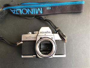 Classic Minolta SRT100X Old school FILM SLR camera with 3 lenses, flash and came