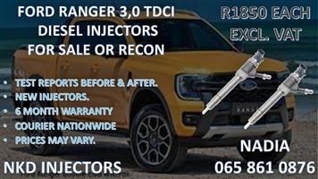 FORD RANGER 3.0 TDCI DIESEL INJECTORS FOR SALE. RUIBUILT AND TESTED