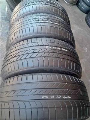 Set of 275/45/20 Good Year Tyres for Sale. 