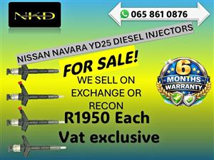NISSAN NAVARA YD25 DIESEL INJECTORS FOR SALE WITH WARRANTY TZANEEN