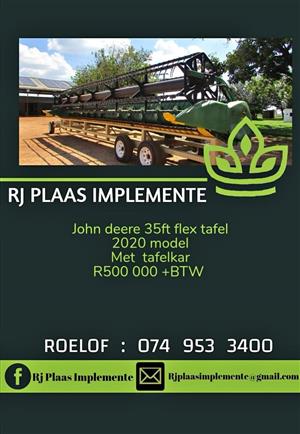 John deere 35ft flex tafel met tafelkar