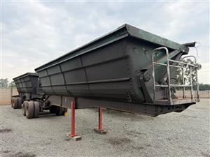 USED 2021 CIMC 40M3 SIDE TIPPER TRAILER FOR SALE 