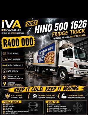 2007 Hino 500 1626 Fridge truck