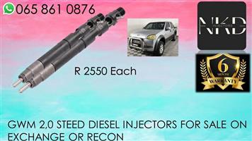GWM 2,0 STEED DIESEL INJECTORS FOR SALE WITH TEST REPORTS