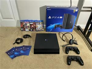Sony PS4 pro 1tb complete console 1 controller With 1 free game