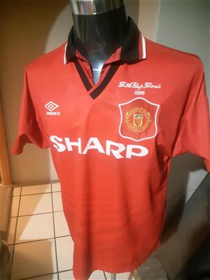 Authentic original 1996 Manchester United Home FA Cup Final shirt embroidered. 