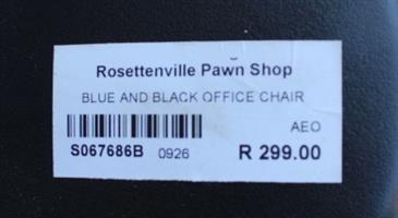 BLUE & BLACK OFFICE CHAIR (S067686B)