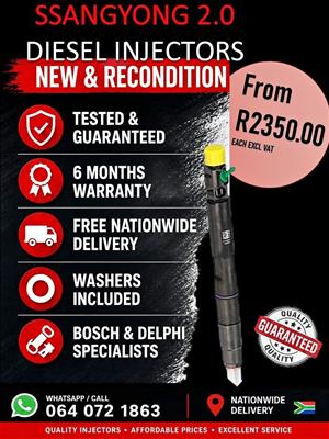 SSANGYONG 2,0 -INJECTORS ON RECON FOR SALE 