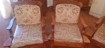 Imbuia ball and claw lounge suite