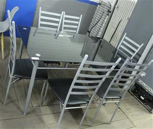 7 PIECE GLASS TABLE WITH CHAIRS S065078A