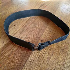 Vintage Heavy-Duty Black Webbing Belt 