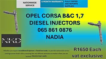 OPEL CORSA B&C 1,7 DIESEL INJECTORS FOR SALE-RECONDITIONED AND NEW NEW