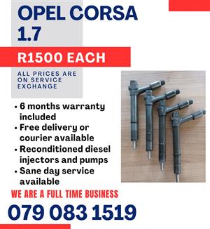 OPEL CORSA 1.7 INJECTORS FOR SALE WITH WARRANTY 