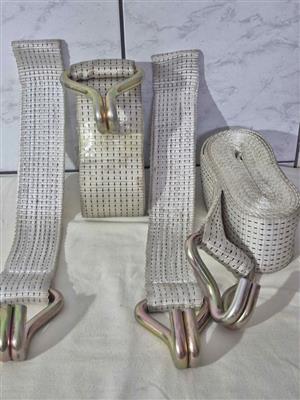 Super Heavy-duty polyester  tie-down straps used for securing cargo. At least 8ton