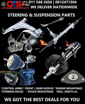 Shocks , Control arms , Steering racks, Engine Mountings Shock Mountings & more