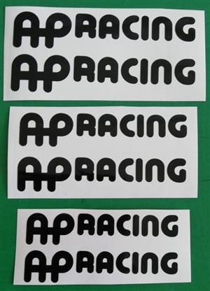 Set off 6 AP Racing brake caliper decals stickers vinyl cut graphics