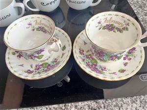 Royal Albert February Violets tea duo