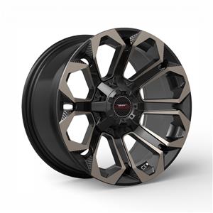 17″ A-Line Hurricane 6/114 Satin Black Tinted Alloy Wheels