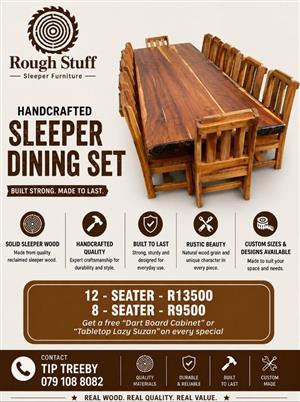 Handcrafted sleeper dining set on special!
