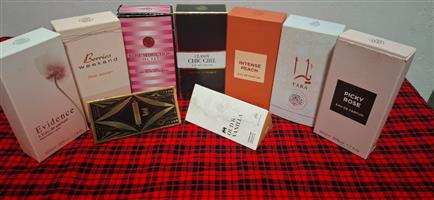 Perfumes. Tumblers and gummi treats