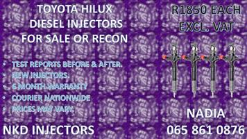 TOYOTA HILUX DIESEL INJECTORS FOR SALE NEW OR RECON