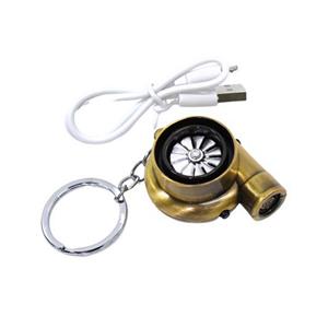 Turbocharger Cigarette Lighter Keyring with Turbo Sound - (Gold)