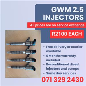 GWM 2.5 INJECTORS FOR SALE WITH WARRANTY INCLUDED 