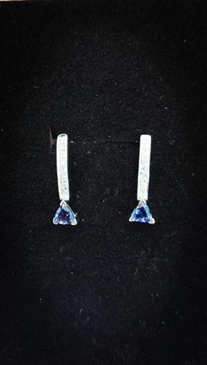 Tanzanite and Diamond Earings