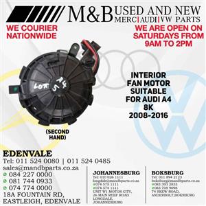 Interior Fan Motor (Second Hand) Suitable for Audi A4 8K 2008-2016  Part Number: 8K2820021
