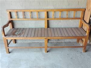 4 Seater light wooden garden bench