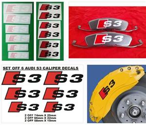 Audi S3 caliper stickers decals sets
