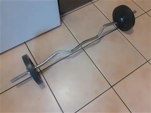 Z-bar and two 7.5kg weights for sale 