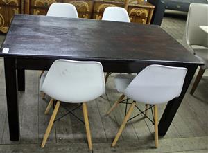 5 PIECE BROWN AND WHITE DINING ROOM SET S065010A