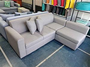 L-shaped corner couch extended armrest