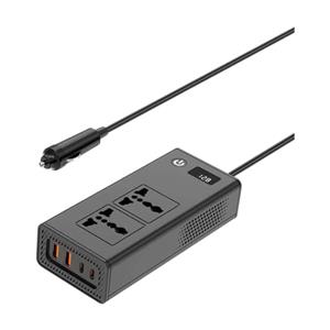 Compact 150w 12v to 220v Power Inverter with Plug Socket & USB