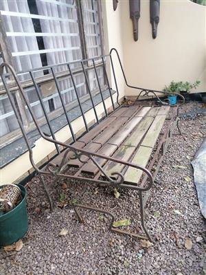 Iron garden bench 