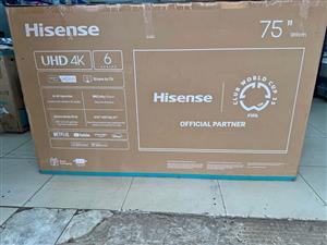  Brand New Hisense 75-Inch Smart UHD 4K TV – Big Screen Deal 