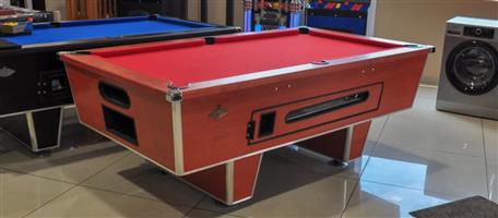 Red Hurricane Coin Pool Table for sale.