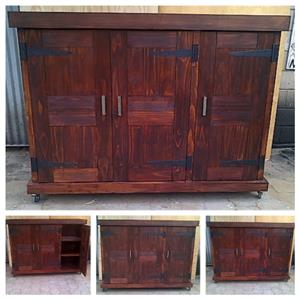 Kitchen Cupboard Farmhouse series 1450 with 3 doors and mobile Stained