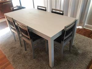 6 Seater dining room table and chairs