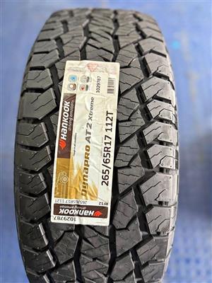 265/65/R17 HANKOOK DYNAPRO AT2 EXTREME  RAISED WHITE LETTERS