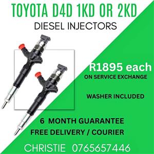 Toyota D4D 1kd or 2kd Diesel Injectors for sale
