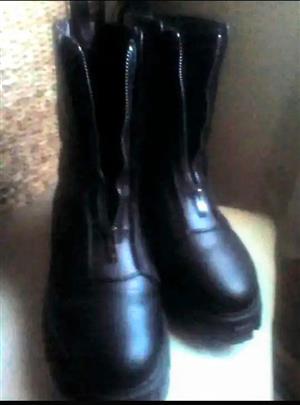 Zip-up Leather Boots for Sale