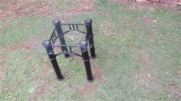 1 Black legged Glastop Table for Sale