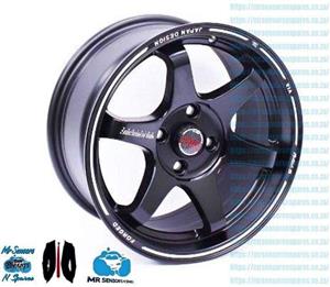 15" R-Line MW617 4/100 Satin Black Alloy Wheels