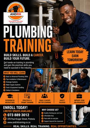 Plumbing Training in Pretoria at Andrik Training 