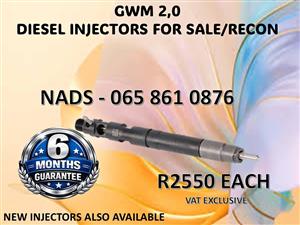 GWM 2,0 DIESEL INJECTORS FOR SALE / RECON WITH WARRANTY PRETORIA