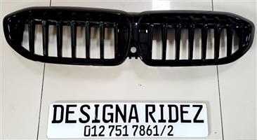 BMW G20/G28 3-SERIES 1-PIECE KIDNEY GRILLS NEW AVAILABLE GLOSS BLACK
