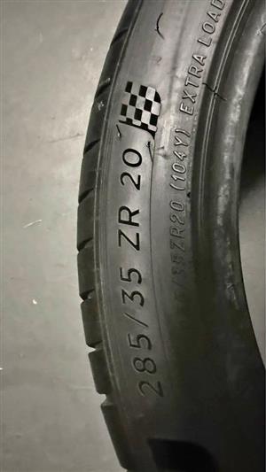 Michelin pilot sport 4 used tyre 85% 2 plugs