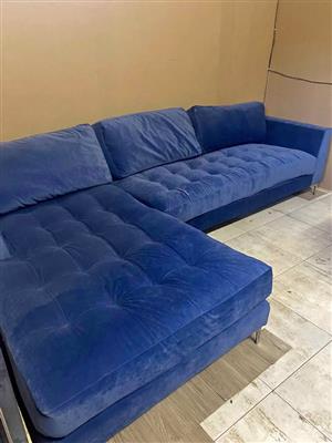 Blue L shape Couch For Sale